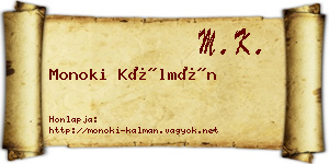 Monoki Kálmán névjegykártya