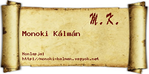 Monoki Kálmán névjegykártya